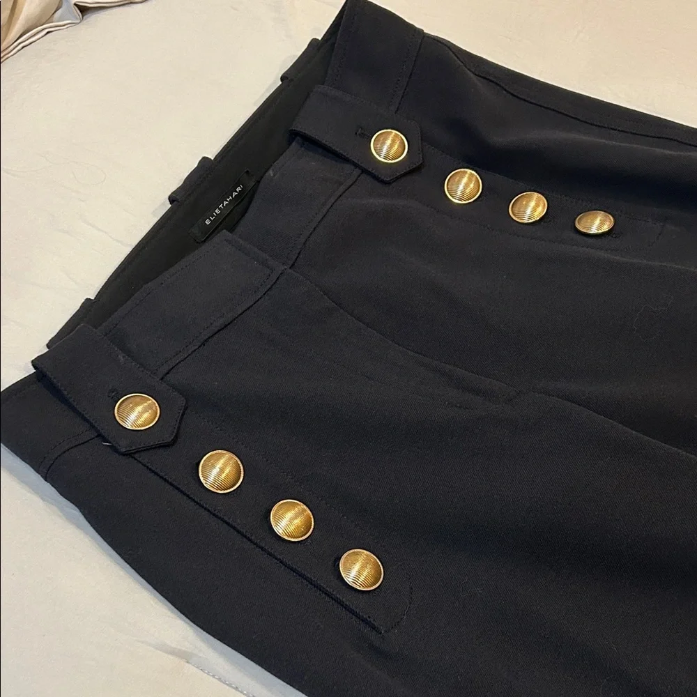Elie Tahari Gold Button Pants - Picture 4 of 5